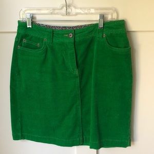 Boden bright green corduroy skirt